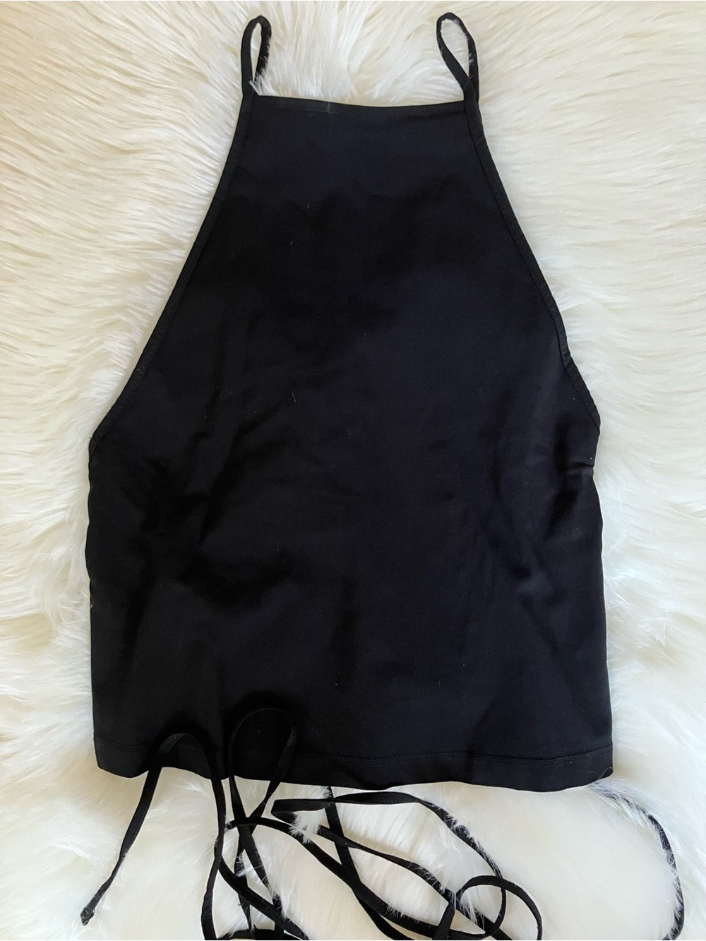 ZARA Black Cropped Lace Up Tie Tank Top Small S NEW NWOT